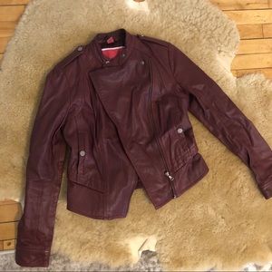 Maroon leather jacket